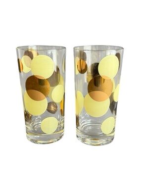 Russel Wright Eclipse Glasses Yellow Gold Mid Century Modern Vintage MCM Set